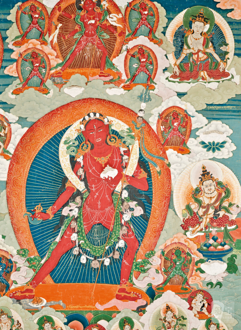 THANGKA REPRÉSENTANT VAJRAVARAHI  BHOUTAN, XVIIIE-XIXE SIÈCLE - 图5